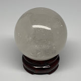 525g, 2.9"(72mm), Quartz Sphere Crystal Gemstone Ball @Brazil, B22438