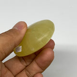 105.3g, 2.6"x1.9"x0.9", Lemon Calcite Palm-Stone Crystal Polished @Pakistan,B254