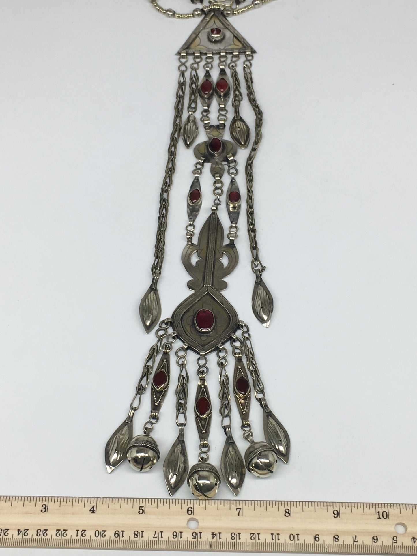 148.1g, 21" Turkmen Necklace Pendant Long Necktie Old Vintage Gold-Gilded,TN381