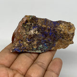 106.6g, 2.9"x1.8"x1.4", Azurite Malachite Red Quartz Mineral Specimen @Morocco,