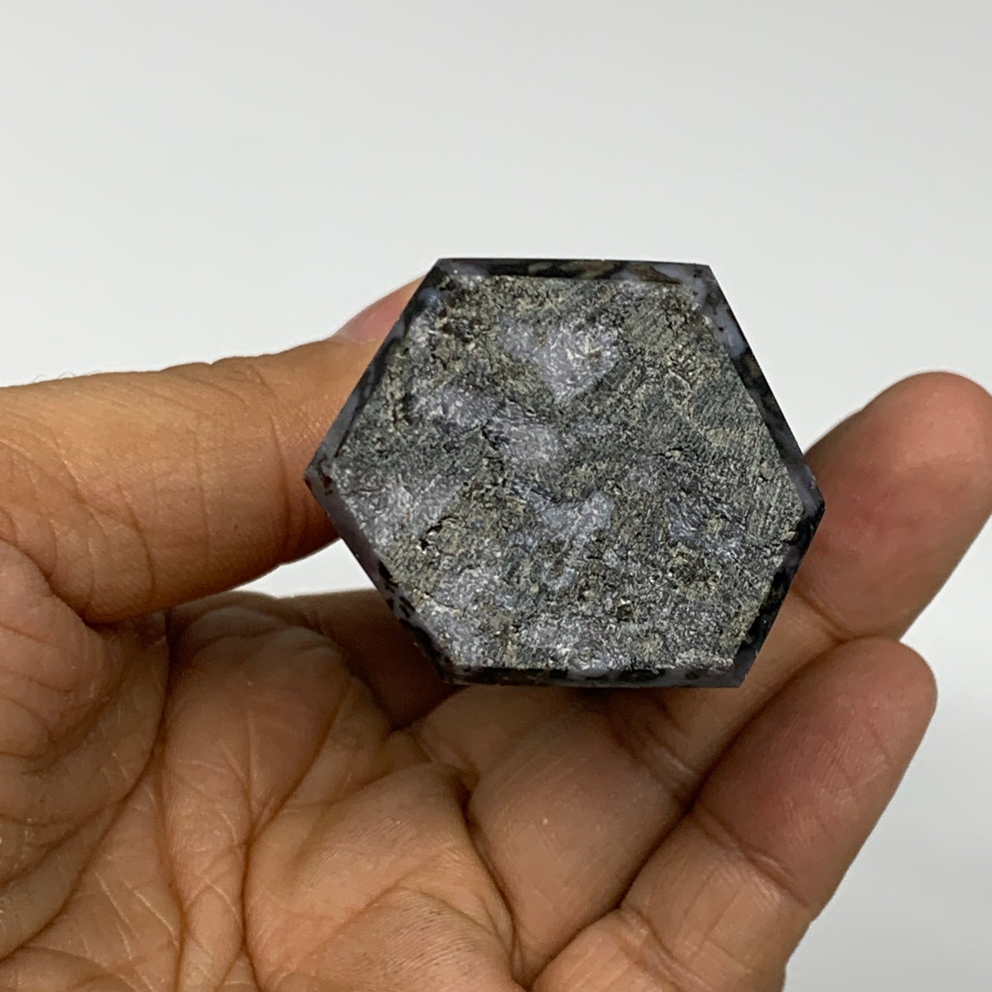 315.1g, 5.9" x 1.5" x 1.2" Indigo Gabro Merlinite Point Tower @Madagascar,B18370
