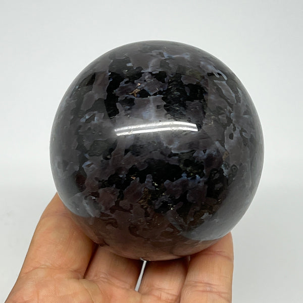 575g,2.9" (73mm) Indigo Gabbro Spheres Merlinite Gemstone @Madagascar,B19803