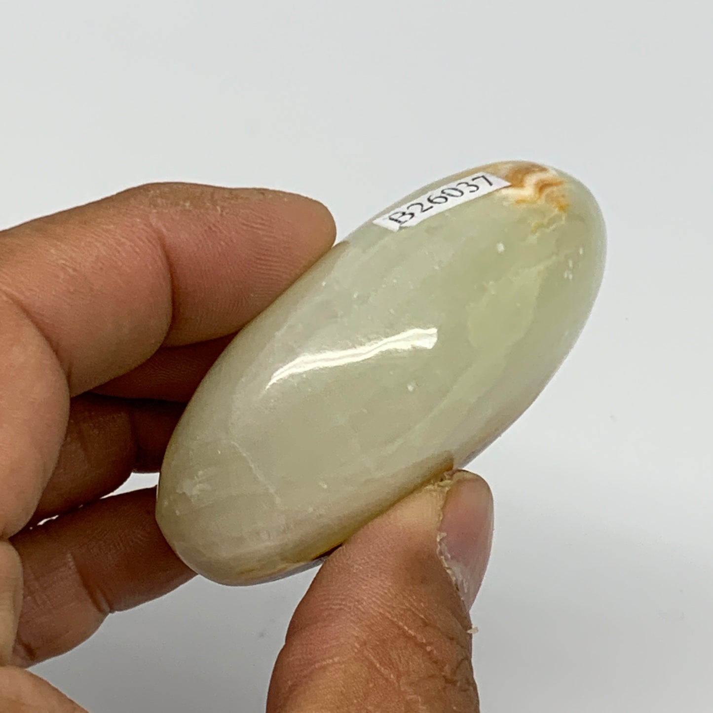 94.4g, 2.4"x1.6"x1" Natural Green Onyx Palm-Stone Reiki @Afghanistan, B26037