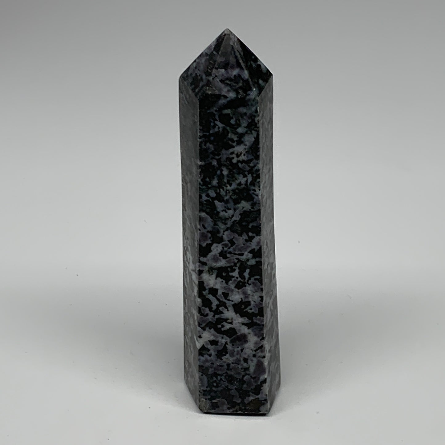 251.4g, 5.5" x 1.4" x 1.2" Indigo Gabro Merlinite Point Tower @Madagascar,B18371