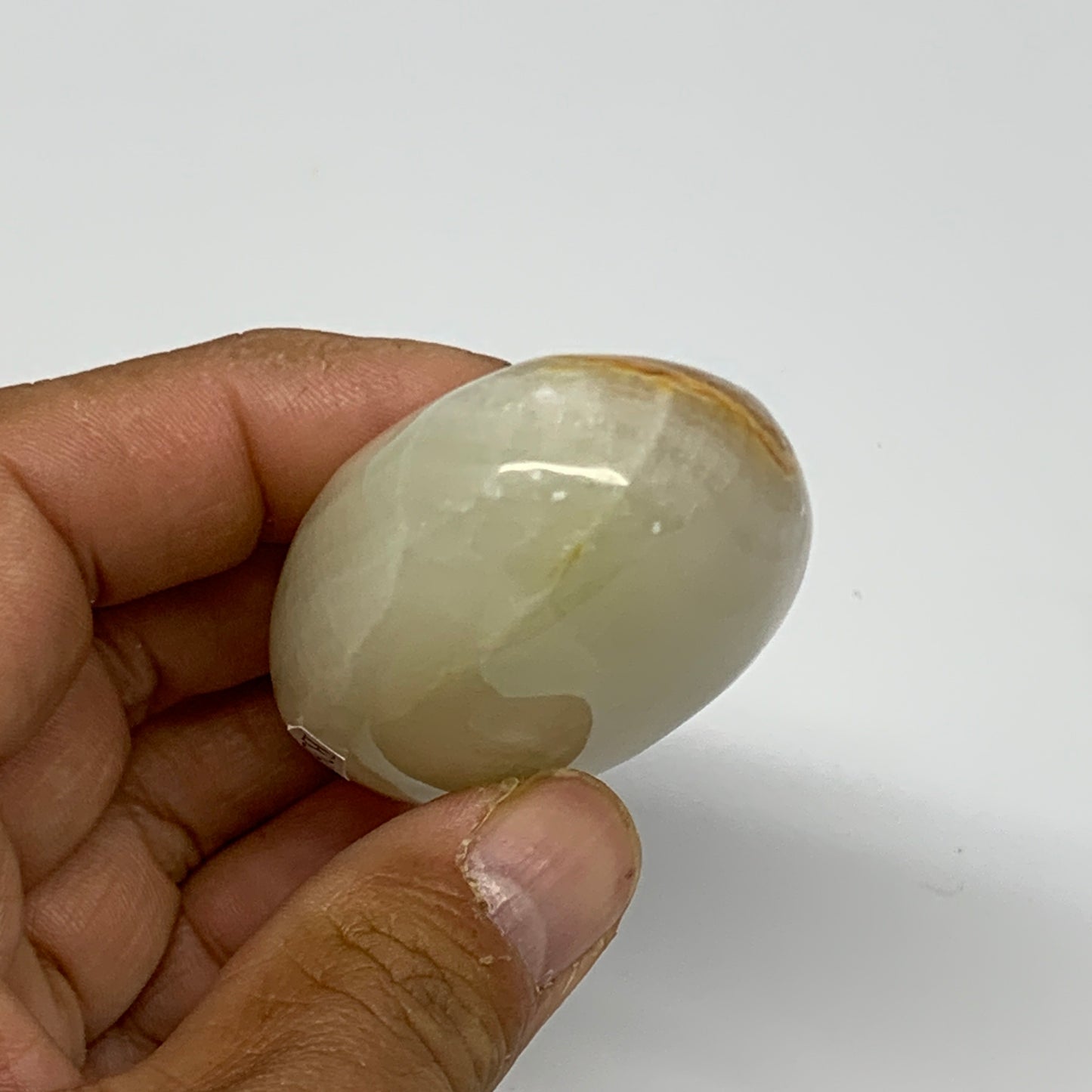 94.4g, 2.4"x1.6"x1" Natural Green Onyx Palm-Stone Reiki @Afghanistan, B26037