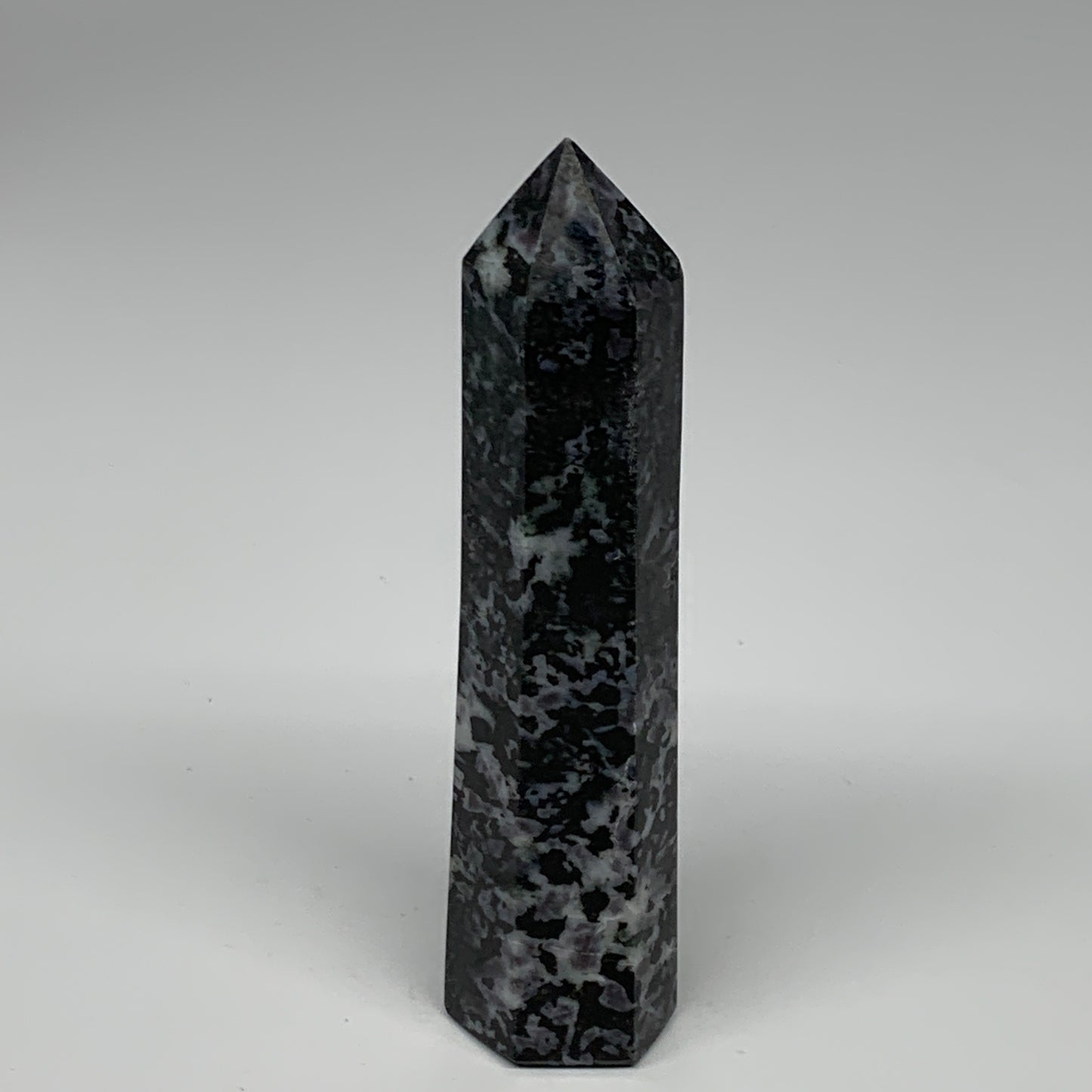 251.4g, 5.5" x 1.4" x 1.2" Indigo Gabro Merlinite Point Tower @Madagascar,B18371