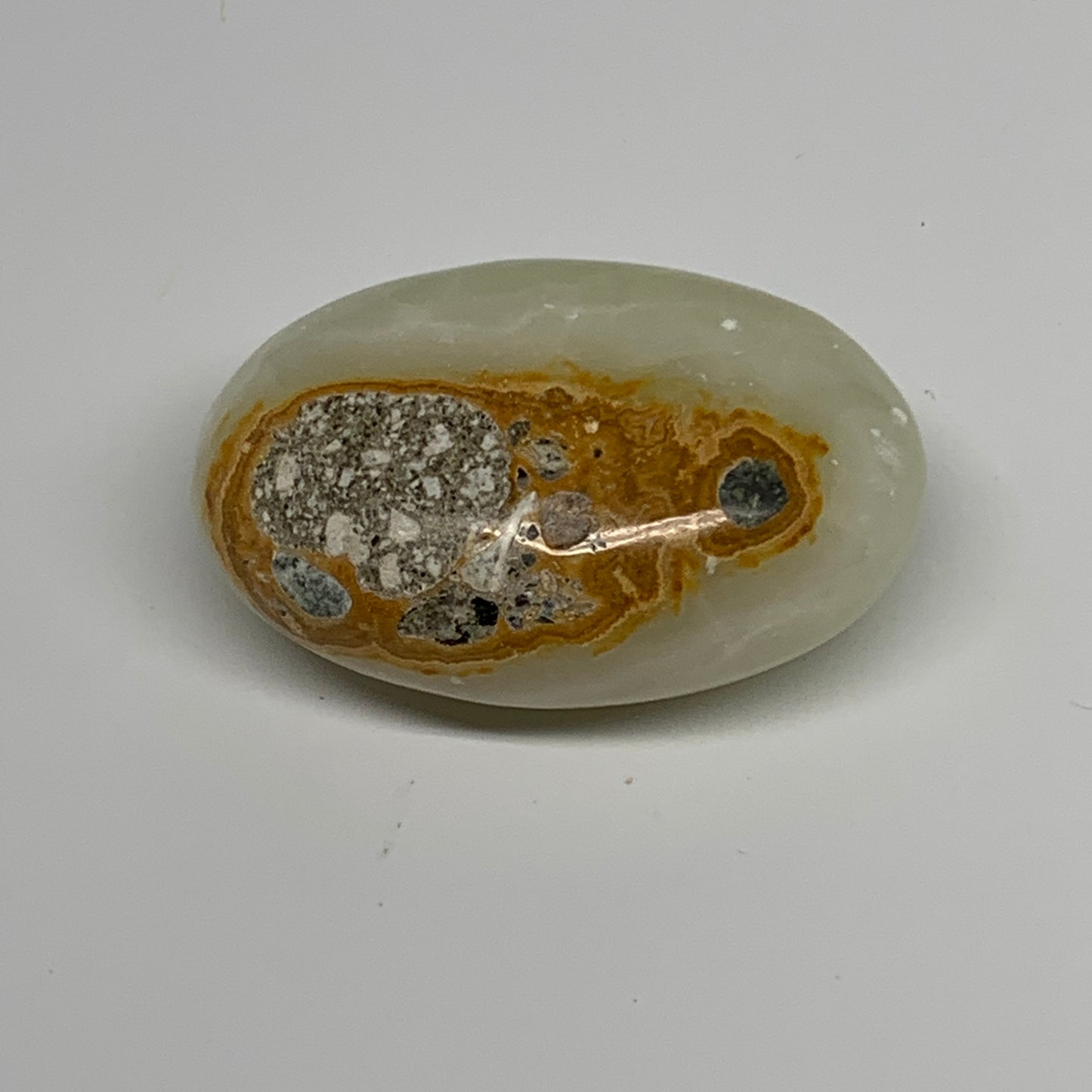 94.4g, 2.4"x1.6"x1" Natural Green Onyx Palm-Stone Reiki @Afghanistan, B26037