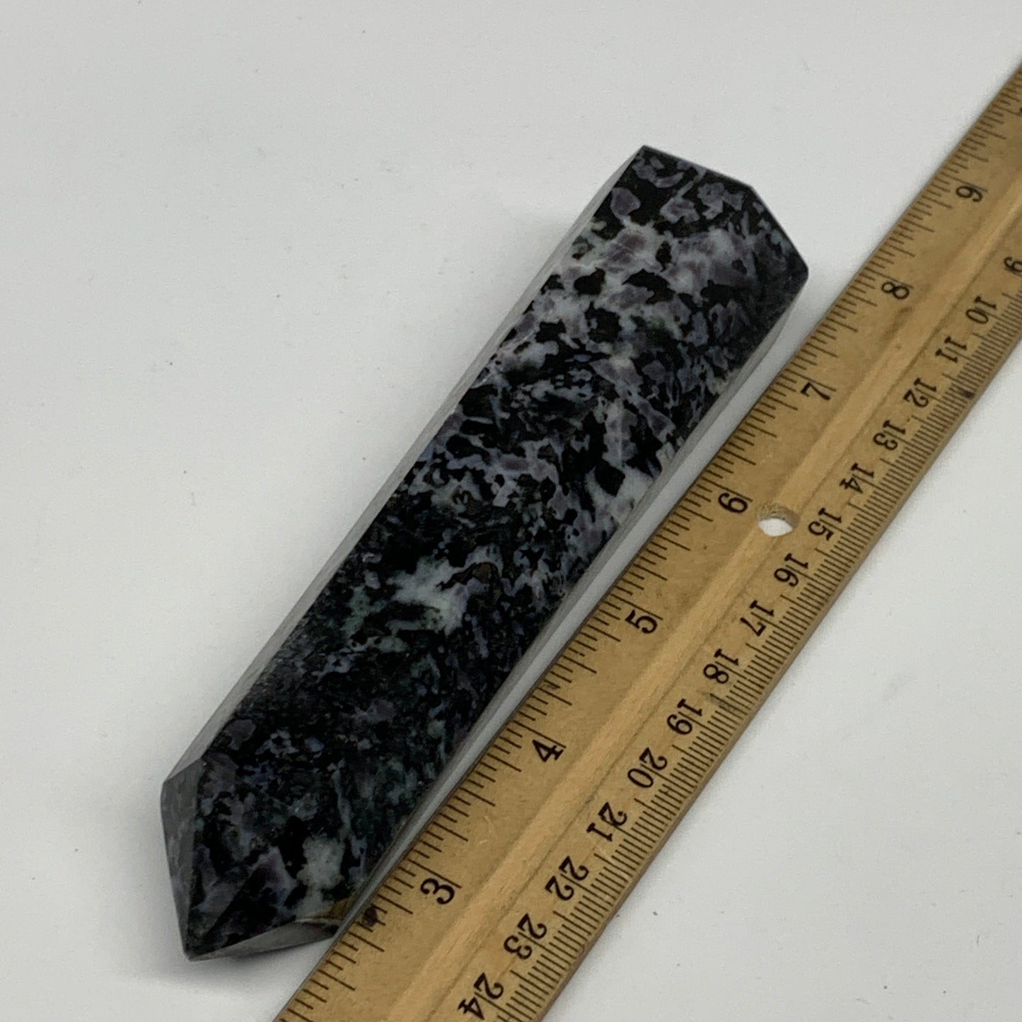 251.4g, 5.5" x 1.4" x 1.2" Indigo Gabro Merlinite Point Tower @Madagascar,B18371