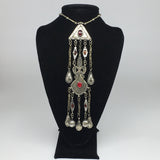 89.2g, 21" Turkmen Necklace Pendant Long Necktie Old Vintage Gold-Gilded,TN389