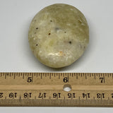 87.9g,2.4"x1.8"x0.8", Natural Yellow Calcite Palm-Stone Crystal Polished Reiki,