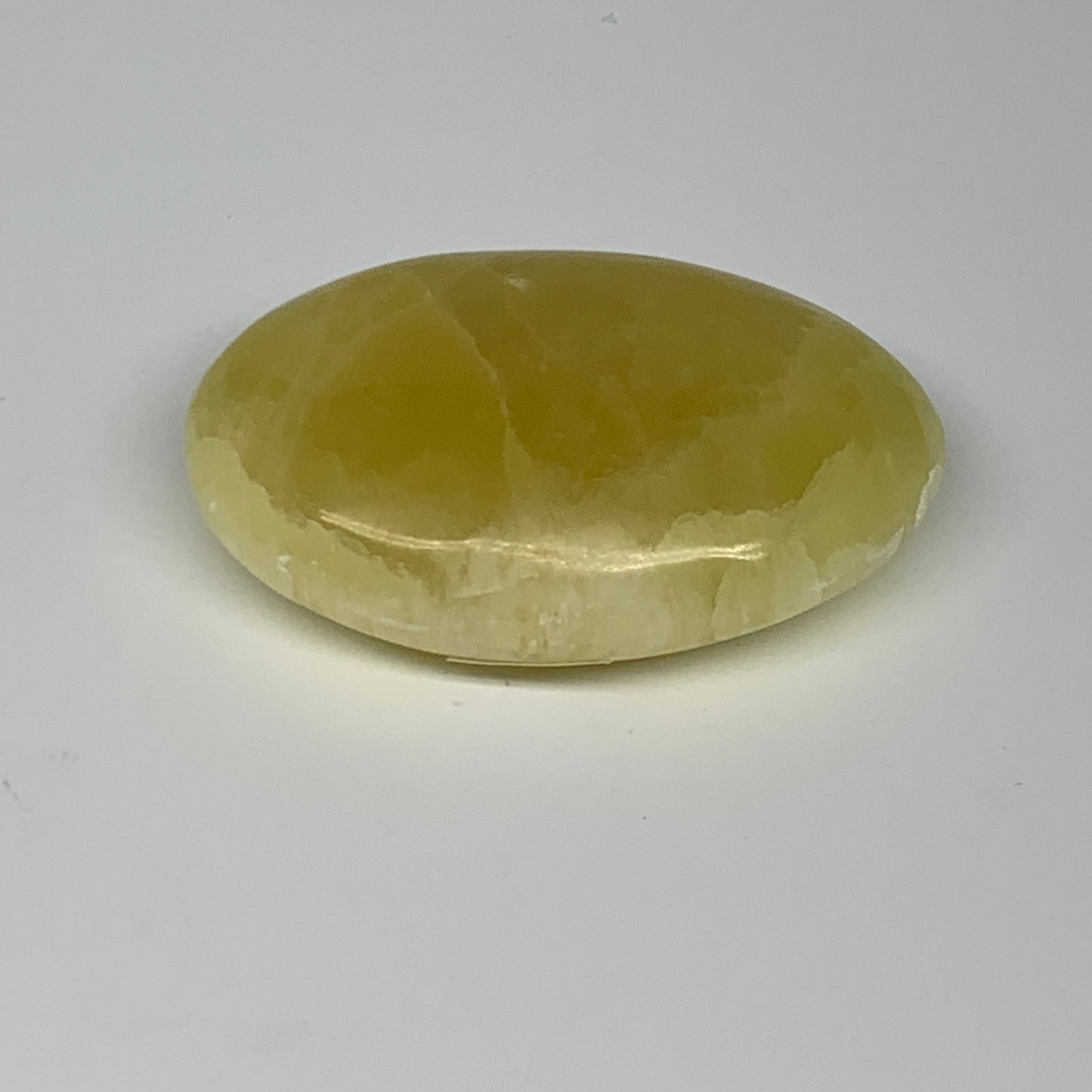 121.5g, 2.8"x1.9"x0.9", Lemon Calcite Palm-Stone Crystal Polished @Pakistan,B254