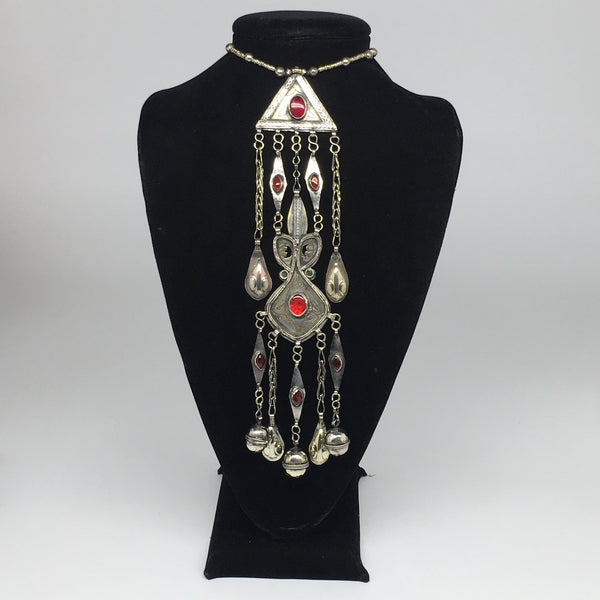 93.7g, 21" Turkmen Necklace Pendant Long Necktie Old Vintage Gold-Gilded,TN390
