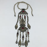 89.2g, 20" Turkmen Necklace Pendant Long Necktie Old Vintage Gold-Gilded,TN392