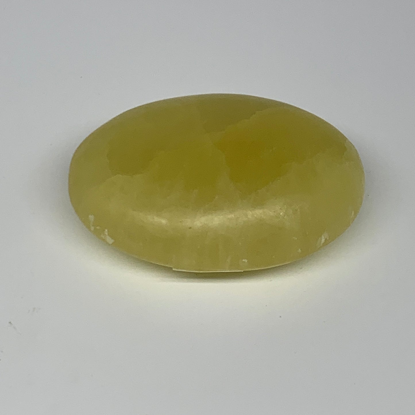 117.8g, 2.6"x1.8"x1", Lemon Calcite Palm-Stone Crystal Polished @Pakistan,B25499