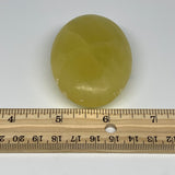 117.8g, 2.6"x1.8"x1", Lemon Calcite Palm-Stone Crystal Polished @Pakistan,B25499
